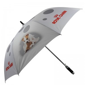 Nadruk dla szczeniąt Aluminiowy wałek Tkanina Pongee Automatycznie otwarty Parasol golfowy