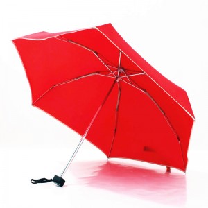 Mały 5-częściowy czerwony parasol kieszonkowy